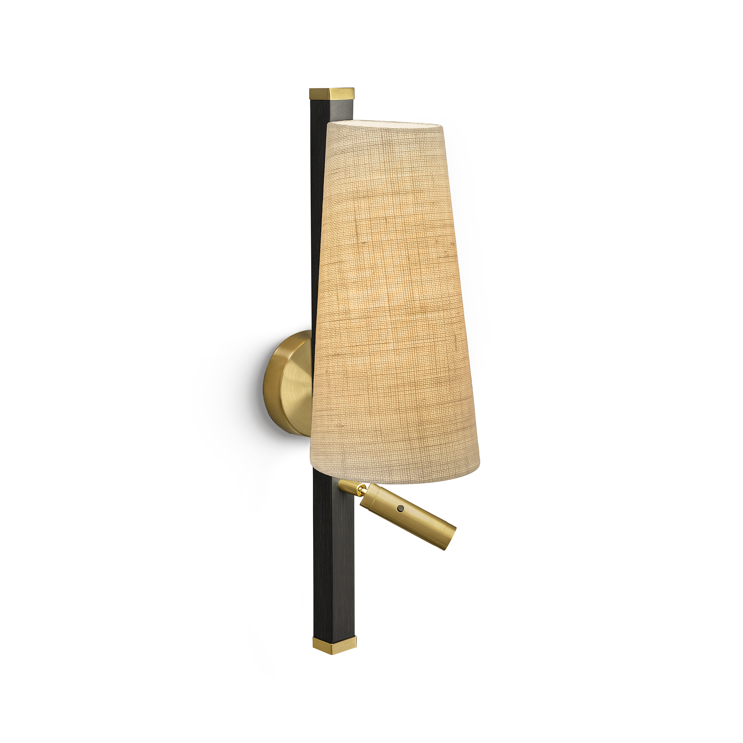 ab-24-w1-led-primary Modern brass reading light with fabric shade RBR15 - Image 1