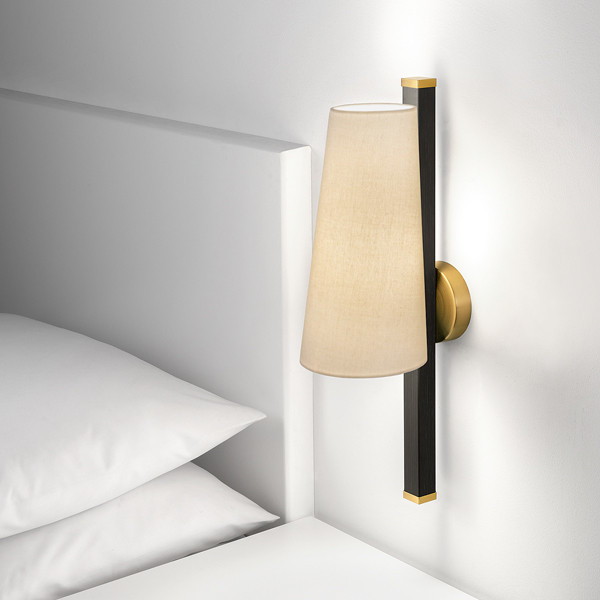 ab-24-w1-secondary Modern brass wall lamp with fabric shade WBF05 - Image 2