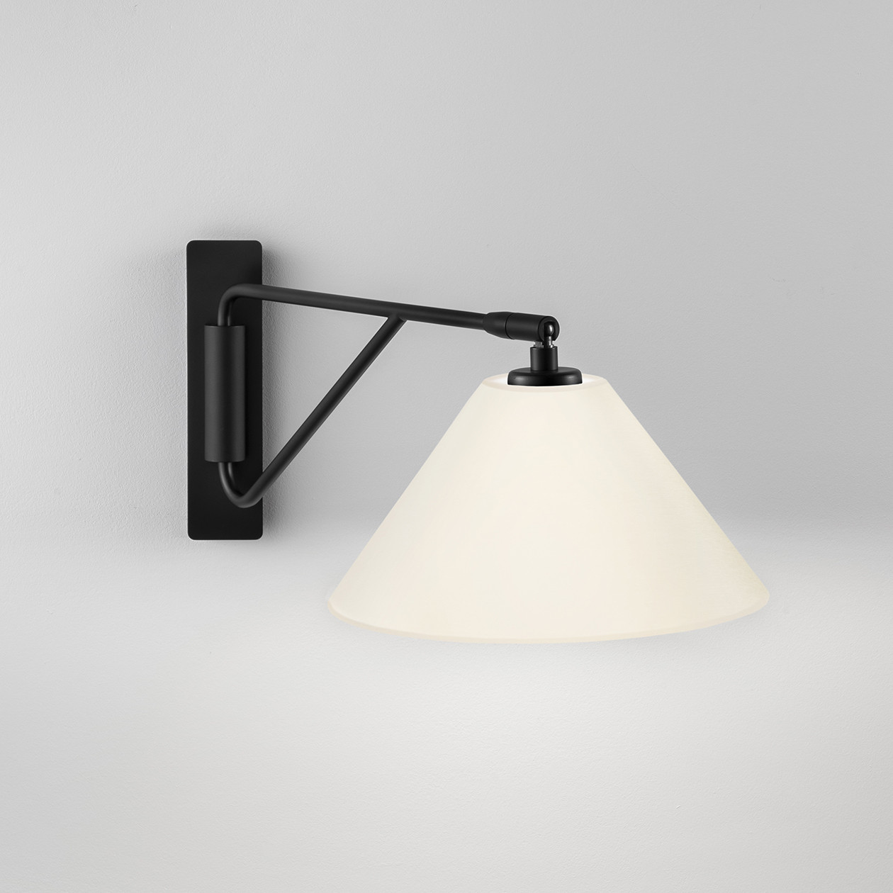 ar-10-w1-bl-with-qar-10-oy-1 Modern black wall lamp with fabric shade WKF01 - Image 3