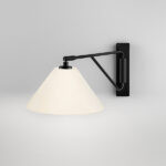 Modern black wall lamp with fabric shade WKF01 - Image 2