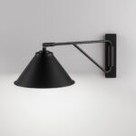 Modern black wall lamp with fabric shade WKF02 - Image 4