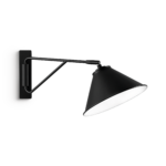 Modern black wall lamp with fabric shade WKF02