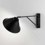 Modern black wall lamp with fabric shade WKF02 - Image 2