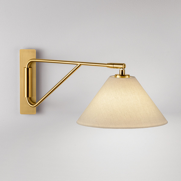 ar-10-w1-brb-with-qar-10-nat-secondary Modern black wall lamp with fabric shade WKF03 - Image 2
