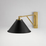 Modern black wall lamp with fabric shade WKF04 - Image 5