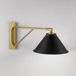 Modern black wall lamp with fabric shade WKF04 - Image 6