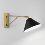 Modern black wall lamp with fabric shade WKF04 - Image 8