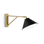 Modern black wall lamp with fabric shade WKF04