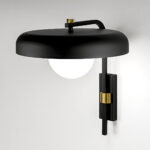 Modern bronze wall lamp with glass globe WBG15 - Image 3