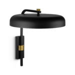 Modern bronze wall lamp with glass globe WBG15