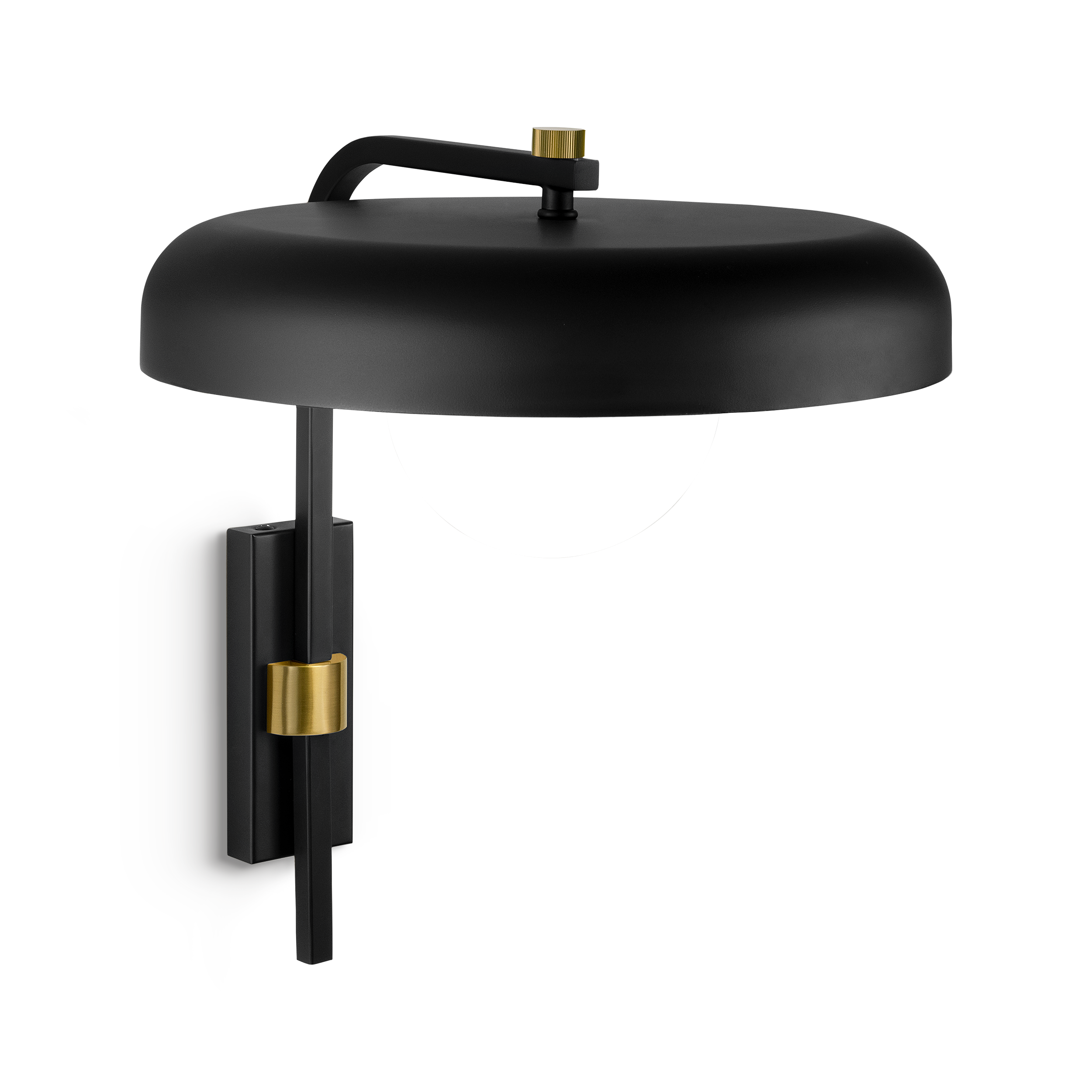 as-36-w1-bl-brb-primary Modern bronze wall lamp with glass globe WBG15 - Image 1
