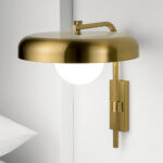 Decorative brass wall lamp with opal glass WBG16 - Image 3