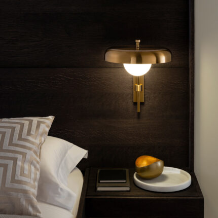 brass wall lamp,modern wall lamp,opal glass wall light,brass wall sconce,bedroom wall lamp,hotel wall lighting