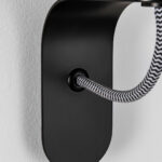 Compact black wall sconce with opal glass WKG01 - Image 3