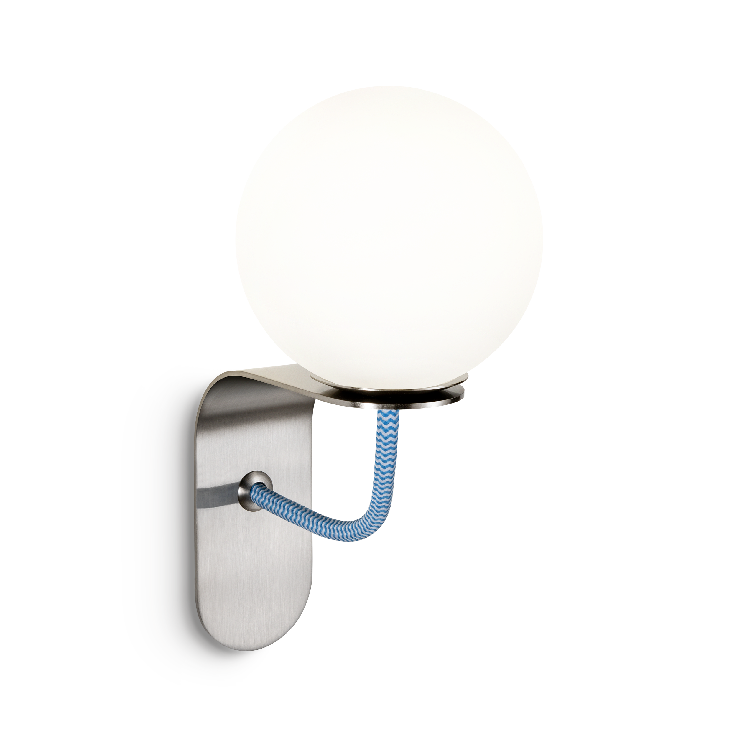 at-9-w1-bn-primary Compact white wall sconce with opal glass WWG01 - Image 1