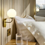 Compact black wall sconce with opal glass WKG02 - Image 6