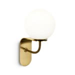 Compact black wall sconce with opal glass WKG02