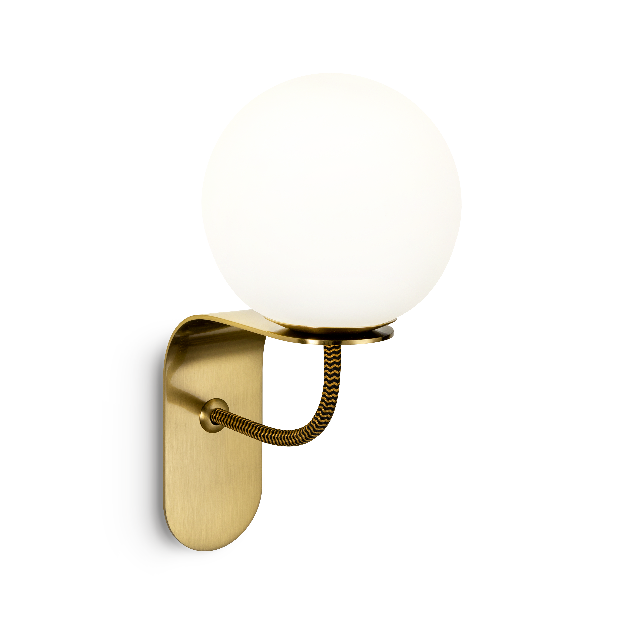 at-9-w1-brb-primary Compact black wall sconce with opal glass WKG02 - Image 1
