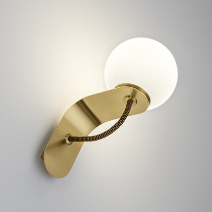 brass wall lamp,modern wall lamp,opal glass wall light,brass wall sconce,bedroom wall lamp,hotel wall lighting