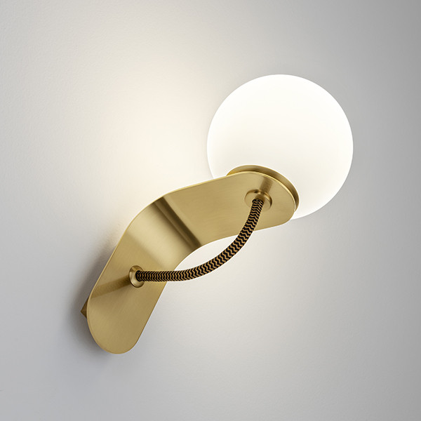 at-9-w1-brb-secondary Compact black wall sconce with opal glass WKG02 - Image 2