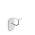 Compact white wall sconce with opal glass WWG02