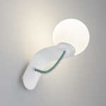 Compact white wall sconce with opal glass WWG02 - Image 2