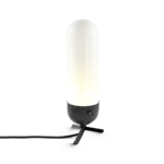 Retro black table lamp with opal glass TKG04