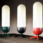 Retro black table lamp with opal glass TKG04 - Image 2