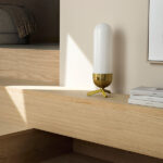 Retro brass table lamp with opal glass TBG03 - Image 6