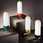 Retro brass table lamp with opal glass TBG03 - Image 7