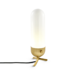 Retro brass table lamp with opal glass TBG03