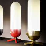Retro brass table lamp with opal glass TBG03 - Image 2