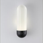 Retro black wall lamp with opal glass WKG07 - Image 3