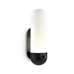 Retro black wall lamp with opal glass WKG07