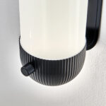Retro black wall lamp with opal glass WKG07 - Image 2