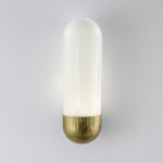 Retro brass wall lamp with opal glass WBG05 - Image 3