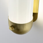 Retro brass wall lamp with opal glass WBG05 - Image 2