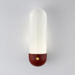 Retro red wall lamp with opal glass WRG02 - Image 3