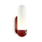 Retro red wall lamp with opal glass WRG02
