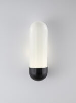 Retro black wall lamp with opal glass WKG06 - Image 3