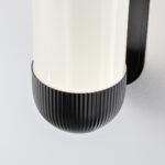 Retro black wall lamp with opal glass WKG06 - Image 2
