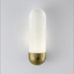 Retro brass wall lamp with opal glass WBG04 - Image 3