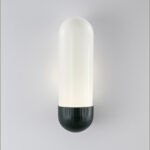 Retro green wall lamp with opal glass WGG07 - Image 3