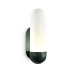 Retro green wall lamp with opal glass WGG07