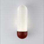 Retro red wall lamp with opal glass WRG01 - Image 3