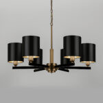 Modern chandelier with reeded detail CNR03 - Image 3