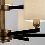 Modern chandelier with reeded detail CNR04 - Image 2
