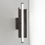 Modern black bathroom wall light with opal diffuser BKG01 - Image 3