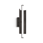 Modern black bathroom wall light with opal diffuser BKG01