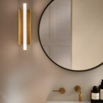 Modern bronze bathroom wall light with opal diffuser BBG03 - Image 2